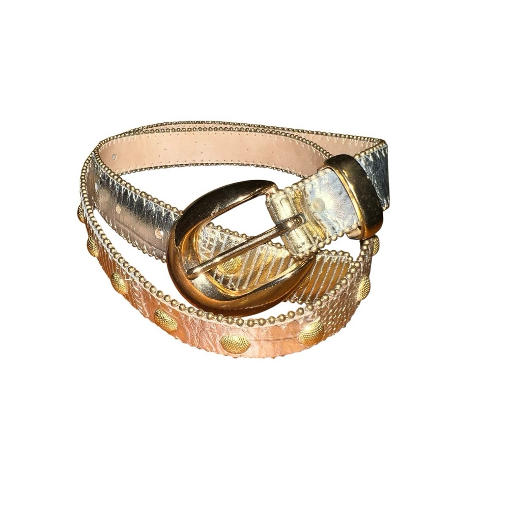 Vintage ELITE Gold silver Belt  Gold Buckle / Size Medium - 2025 Fresno‎ CA